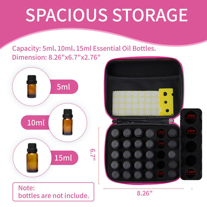 ZORETCO Essential Oil Storage Holder Organizer Carrying Case, 30 Bottles, Essential Oils Box for 5ml- 15ml Bottle Travel Storage Organizer Bag with Labels & Bottle Opener for doTERRA & Young Living