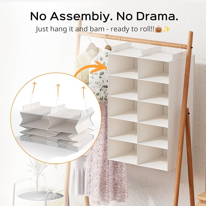 White 5-Tier Hanging Closet Storage Organizer