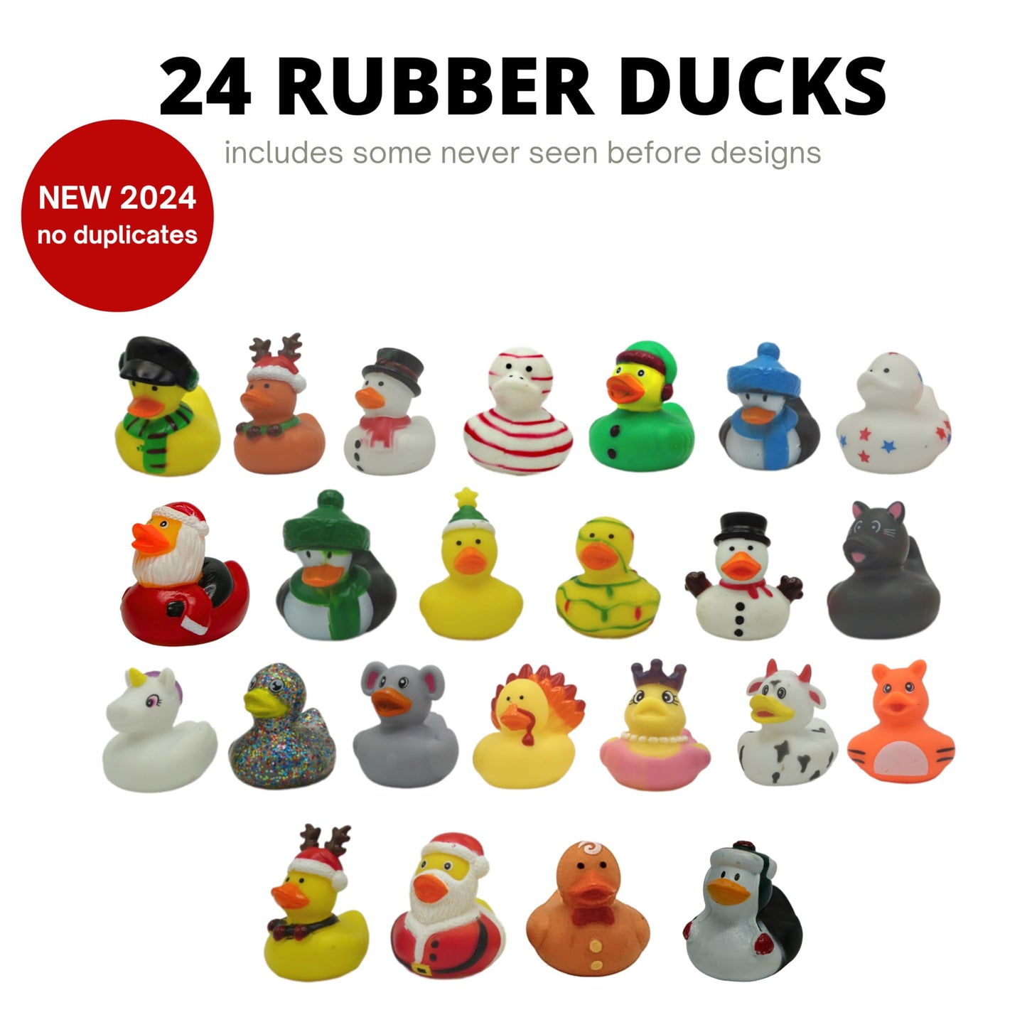 4E's Novelty Christmas Advent Calendar 2025 Kids with Christmas Rubber Ducks for Toddlers, 24 Days Christmas Countdown Calendar Toy & Gifts for Boys & Girls, Jeep Ducks