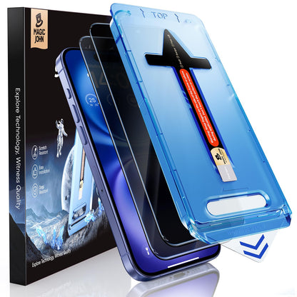 MAGIC JOHN 2 Pack for iPhone 16 Pro Max 6.9 inch Privacy Tempered Glass Screen Protector, Bubble Free, Easy Installation, Auto Dust-Elimination