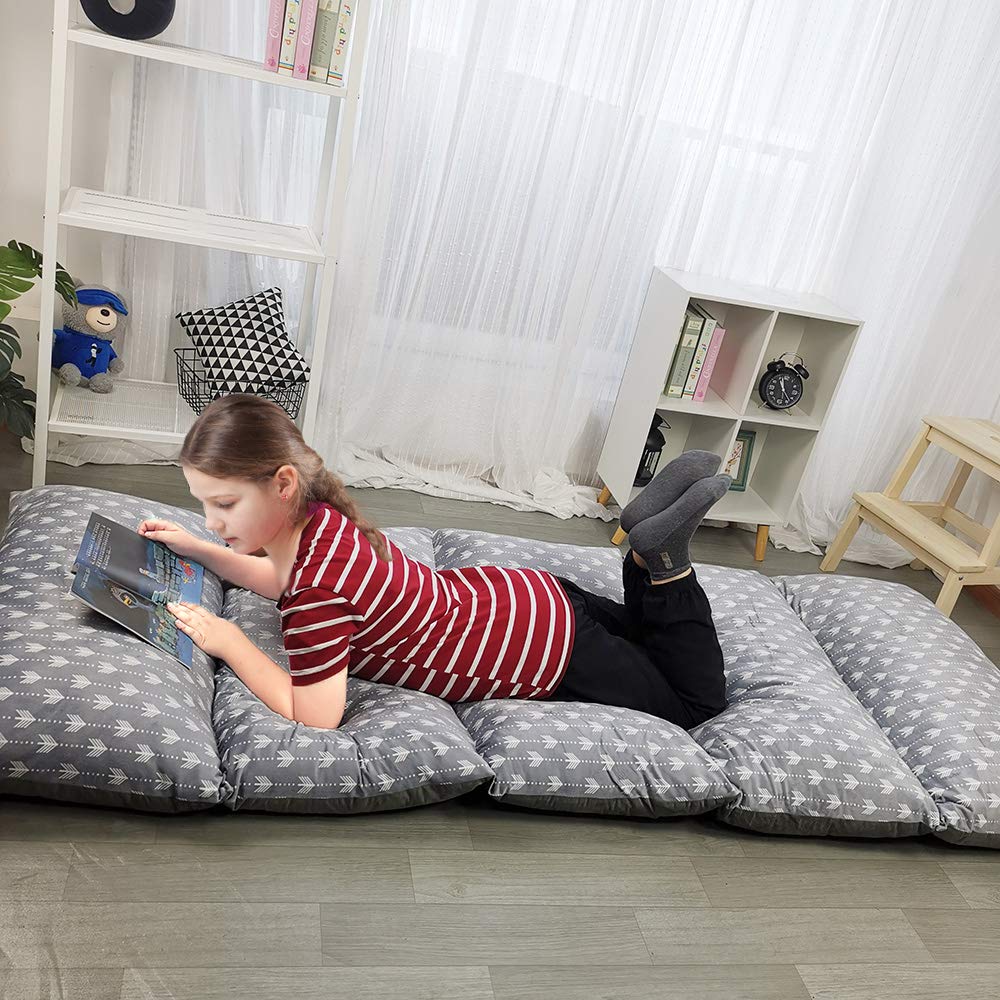 ICOPUCA Floor Lounger Pillow casing for boy Girl, Soft Minky Plush, Arrow Print, Cover/Sleeve/Casing ONLY! Perfect Reading and Watching TV Cushion - Excellent for Sleepovers, King Size;