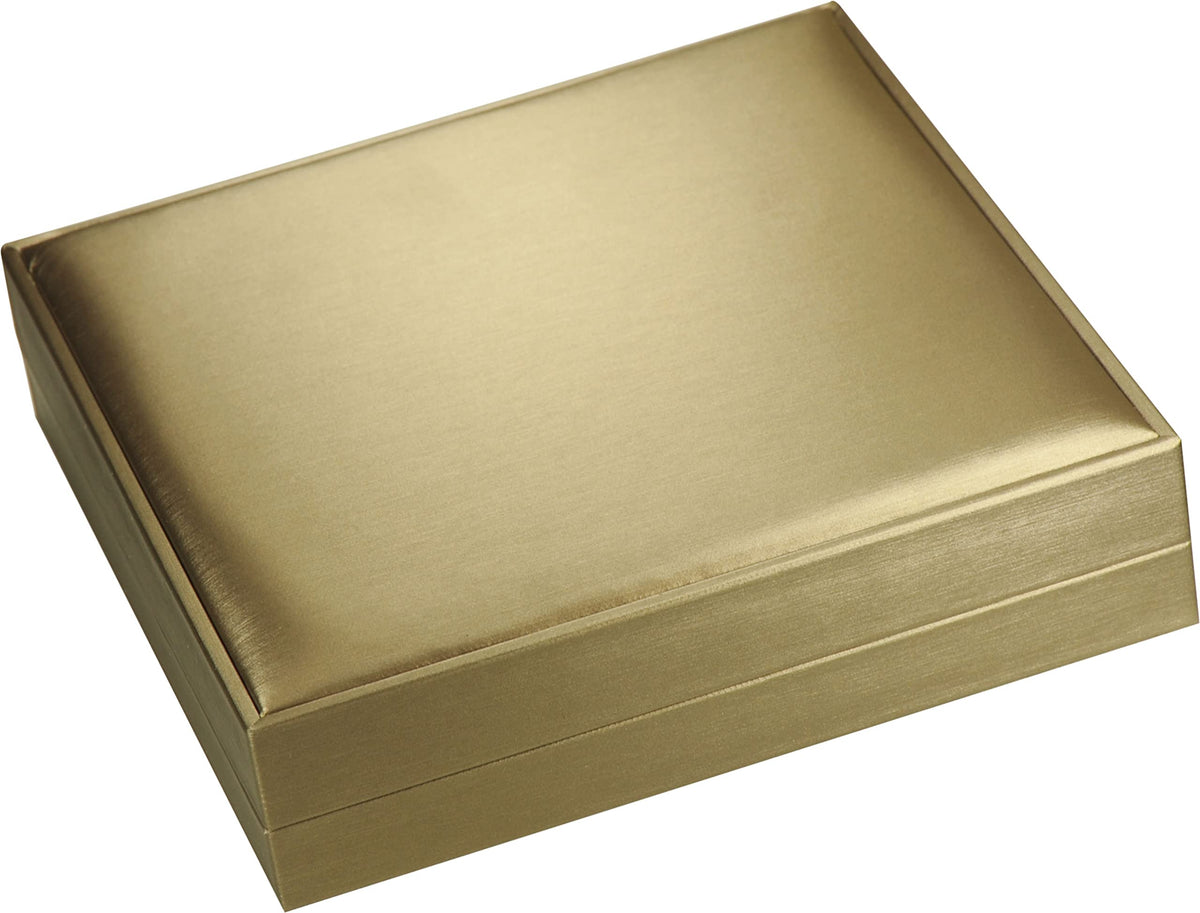 The Jewellery Pak Gold Color Big Necklace Chain Gift Box Luxury Soft Touch PU Leather Material Necklace Storage Box Size 6.42"(W)*6.42〞(D)*1.57〞(H)