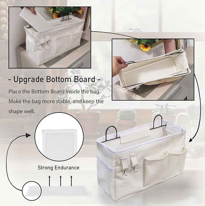 2pcs Large Wall Hanging Organizer Bag, Linen Fabric Door Hanging Storage Baskets