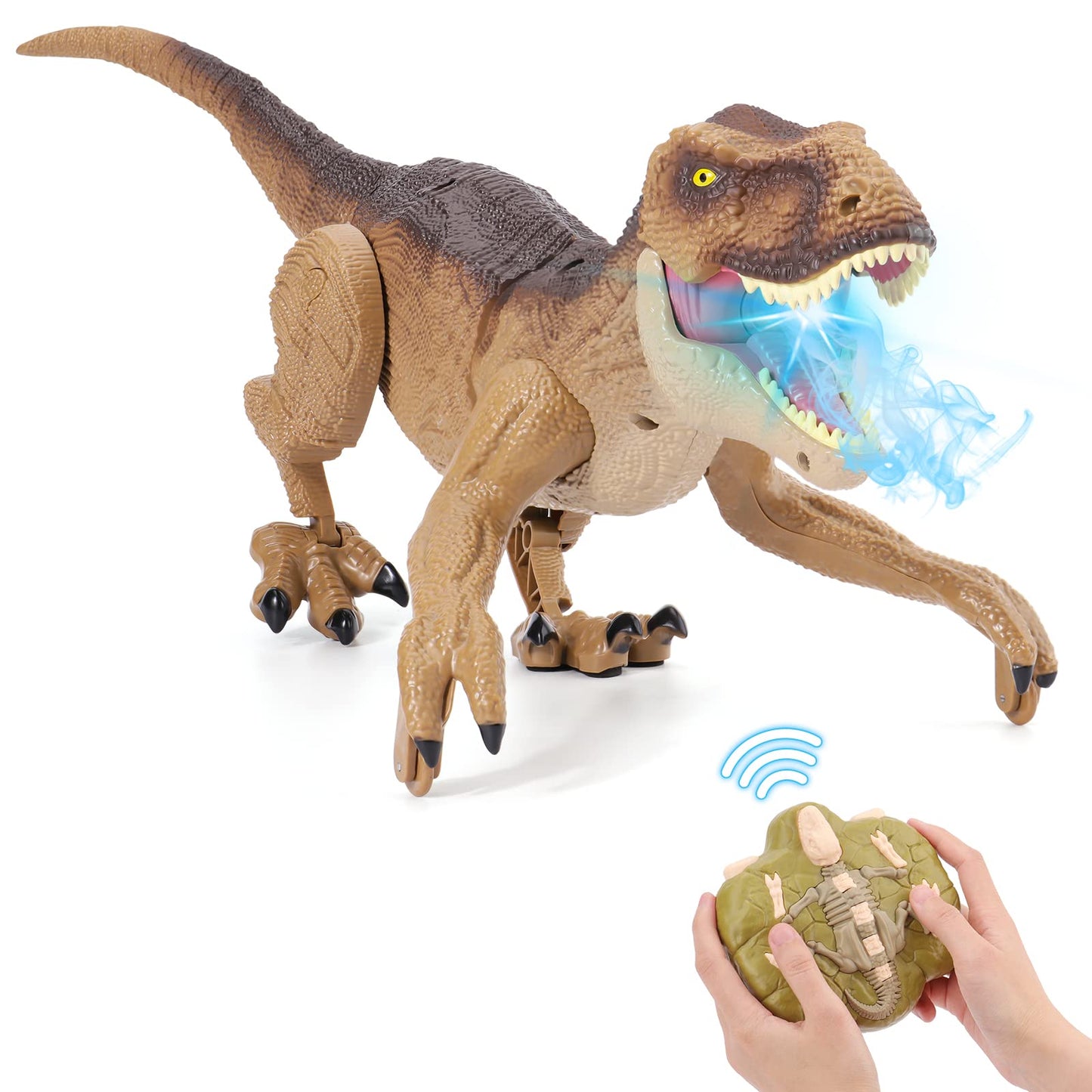 NEXBOX Remote Control Dinosaur Toys for Boys RC Dinosaur Robot T Rex Walking Jurassic Dino Birthday Gift for Kids 3 4 5 6 7 8 9 Years Old Realistic Sounds and Spray