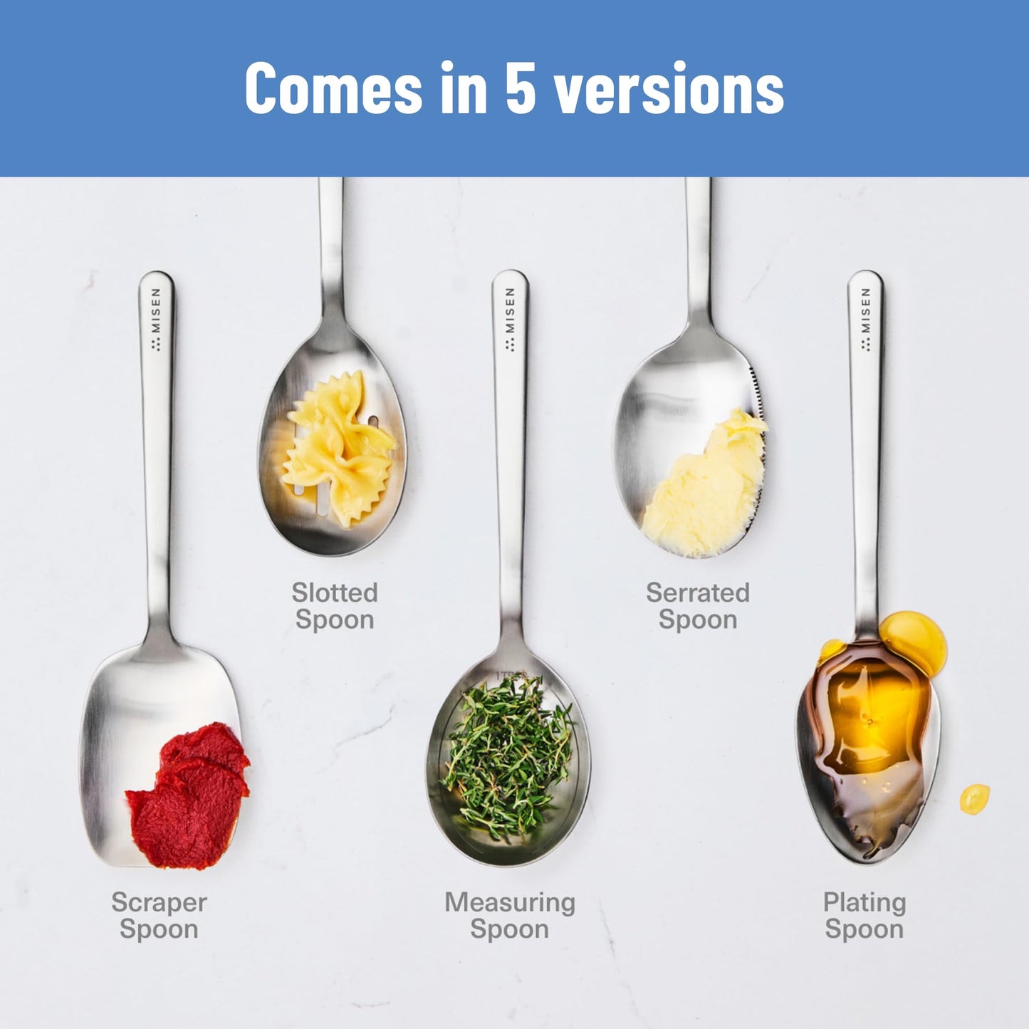Misen Plating Chef Spoon – Stainless Steel Precision Cooking and Serving Spoon with Tapered Tip for Saucing Basting Drizzling Stirring Scooping and Restaurant Quality Plating at Home
