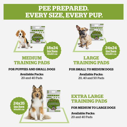Pogi's Dog Training Pads with Sticky Tabs – Eco-Friendly, Odour Blocking & Super Absorbent – 40-Pack (60 × 90 cm)