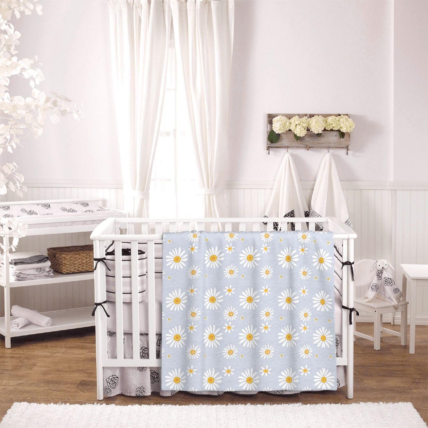 Abucaky Little Daisy Flowers Fleece Throw Blanket Ultra Soft Cozy Decorative Flannel Blanket for Home Bed Couch Chair Travel 40x30in