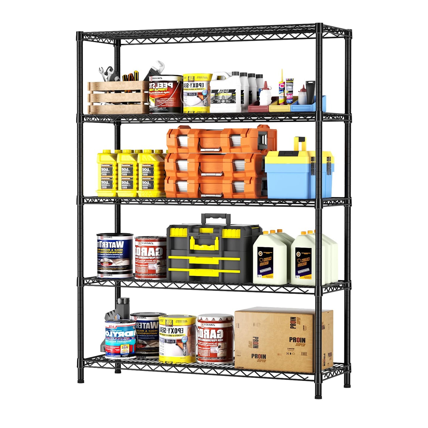 SINGAYE Shelf Closet Wire Shelving：Adjustable Metal Unit for Laundry Room Organization Bathroom Kitchen Home Garage Storage Pantry Rack Shelves
