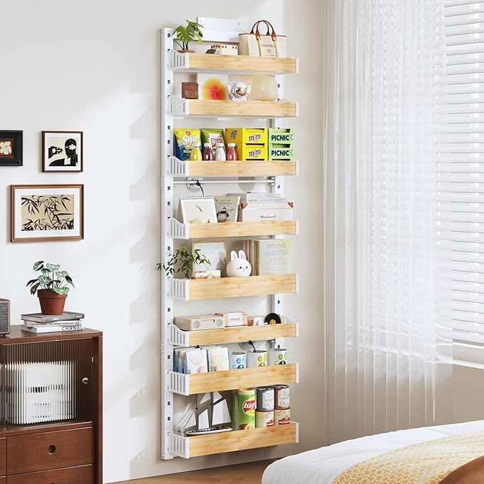 8-Tier Over The Door Pantry Organizer, Heavy-Duty Metal Wall Mount or Hanging