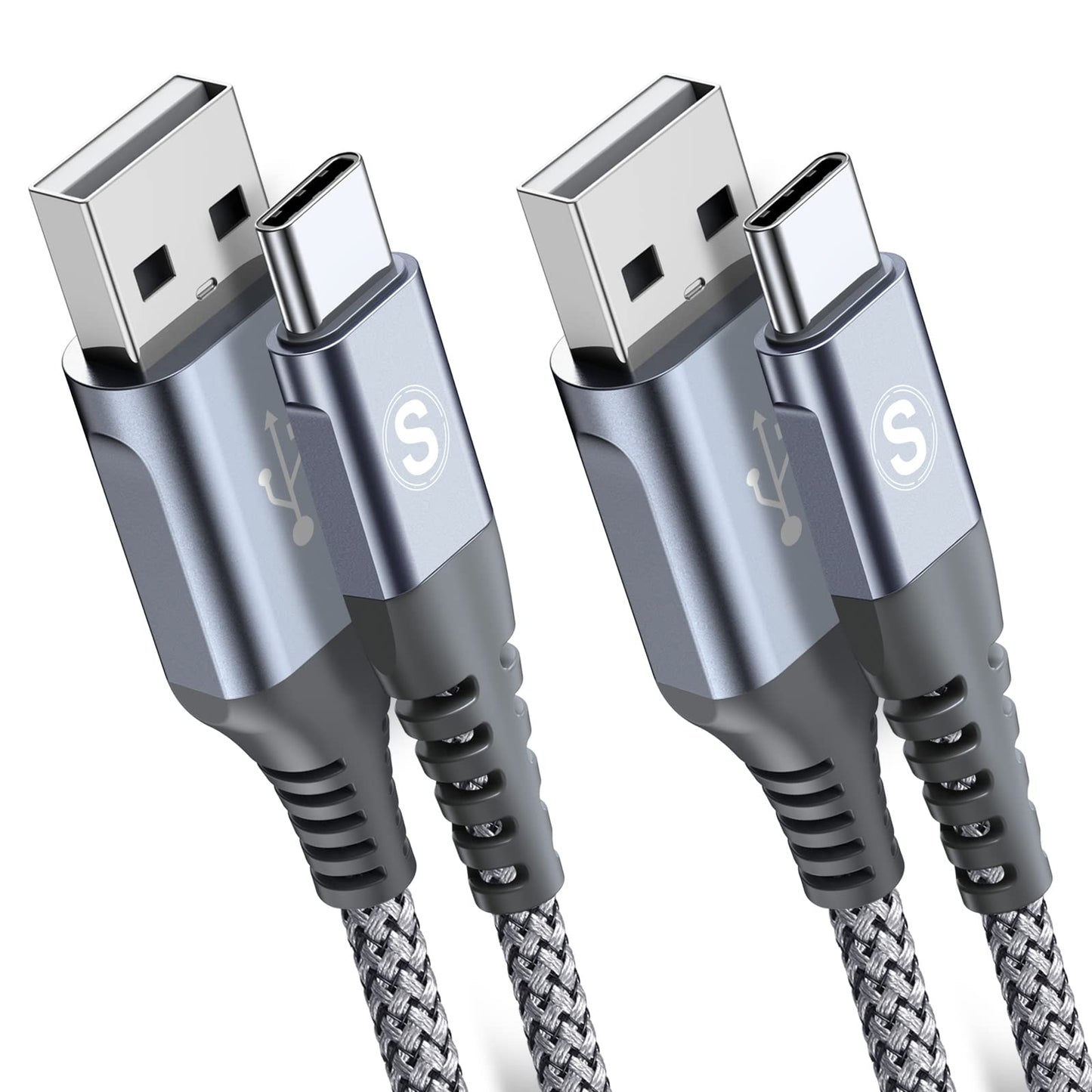 2-Pack 2M USB C Cable 3.1A Fast Car Charger Cable Compatible for iPhone 17 air 16 15 Plus Pro Max, Samsung Flip/Fold 7 6 5 4 3 S25 S24 S10 S20 S21 S22 S23 A16/15/14/13/12 A35/A34 A56/55/54, Pixel