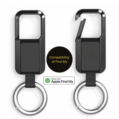 KeyTrack Pro Keychain with Smart Tracker, Men's Keychain Works with Find My App, Heavy Duty Car Key Chains Fob Carabiner, Key Finder GPS Tracker