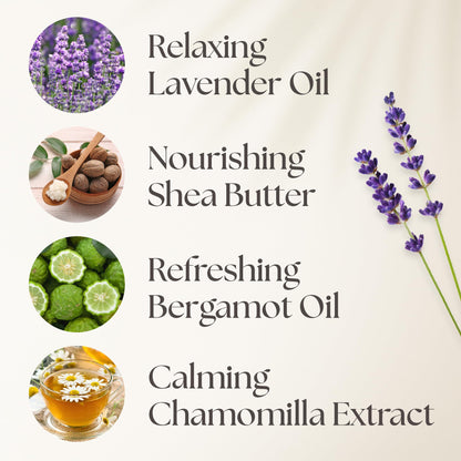 NURTURE BY NATURE Relax & Calm Christmas Gift Basket – Spa Gifts for Women with Bath Bomb, Hand Cream, Lavender Pillow Mist & Scented Candle - Vegan - Stocking Stuffers, Holiday Gifts, Gifts for Mom
