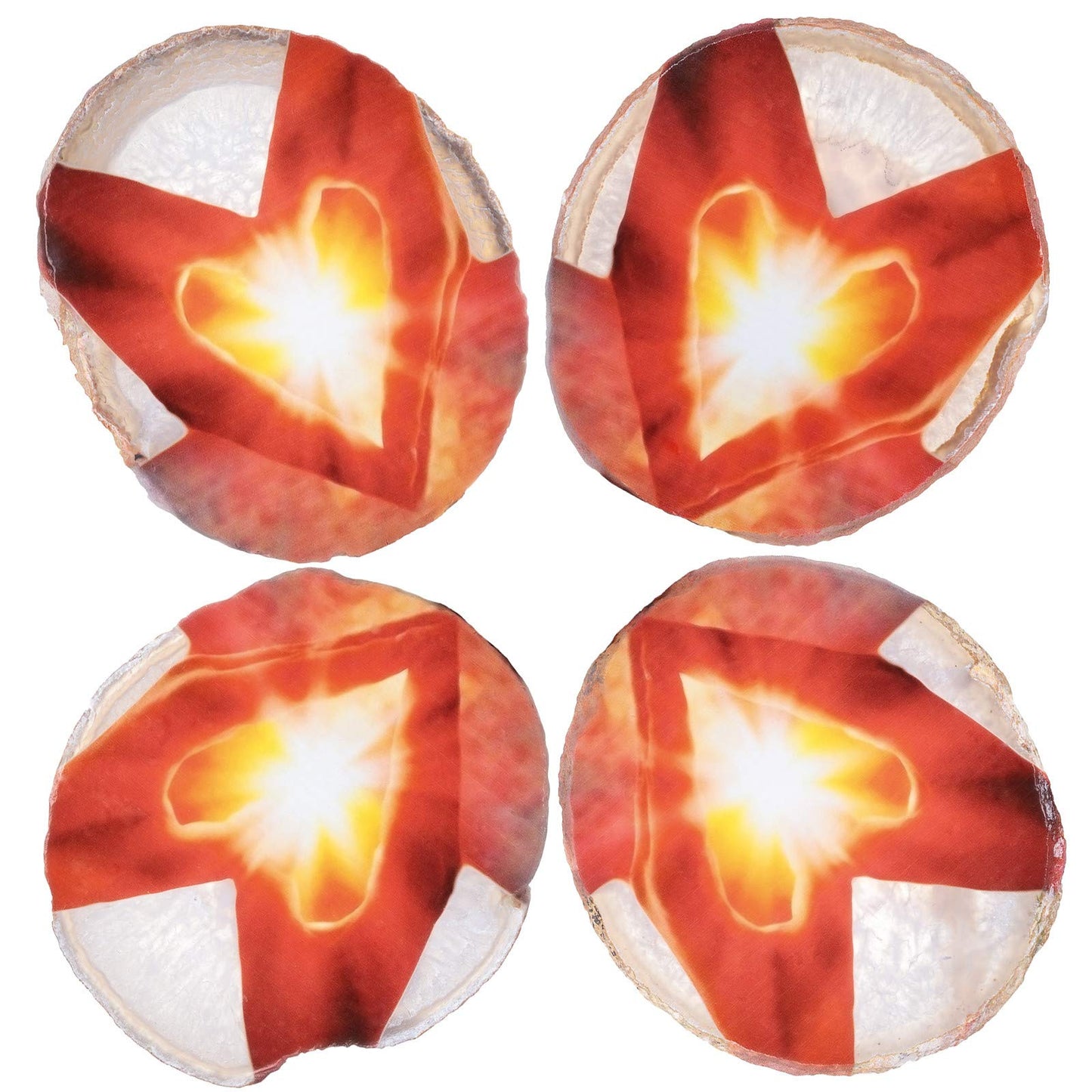 mookaitedecor Natural Agate Slice Art Print Heart Gesture Table Display with Wooden Stand, Irregular Agate Geode Stone Figurine for Office & Home Decoration