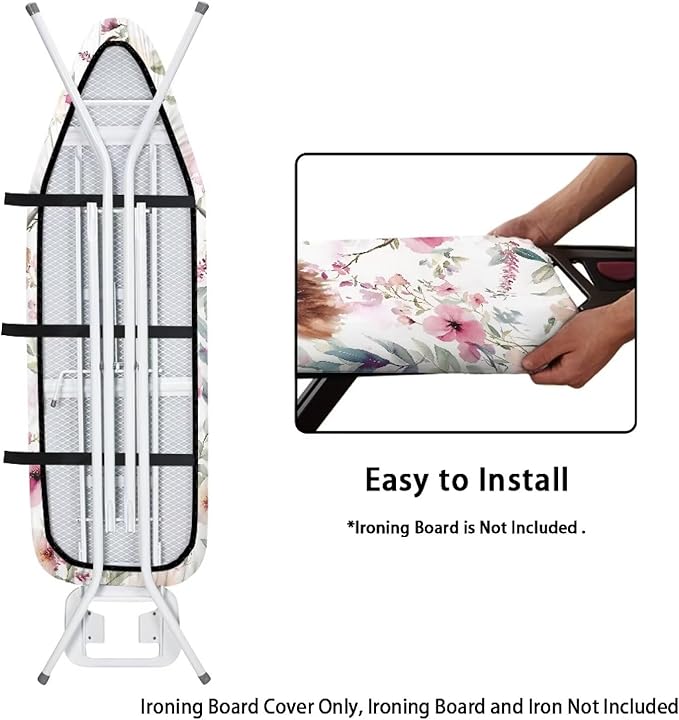 Sprowallow Cow Iron Ironing Board Cover 15x54 inch, Thick Padding, Fits Small