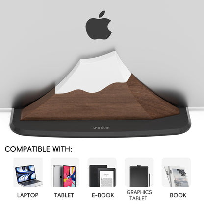 AFOOYO Vertical Dual Laptop Stand - Snow Peak-Shaped Walnut Adjustable Laptop Holder,2 Slots Desktop Dock Compatible with All MacBook, Surface,Chromebook,Dell & More(Walnut)