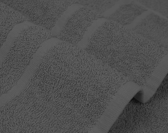 Basic Medium Bath Towels 24x48 Inches – Pack of 6 – Grey Color – Soft and