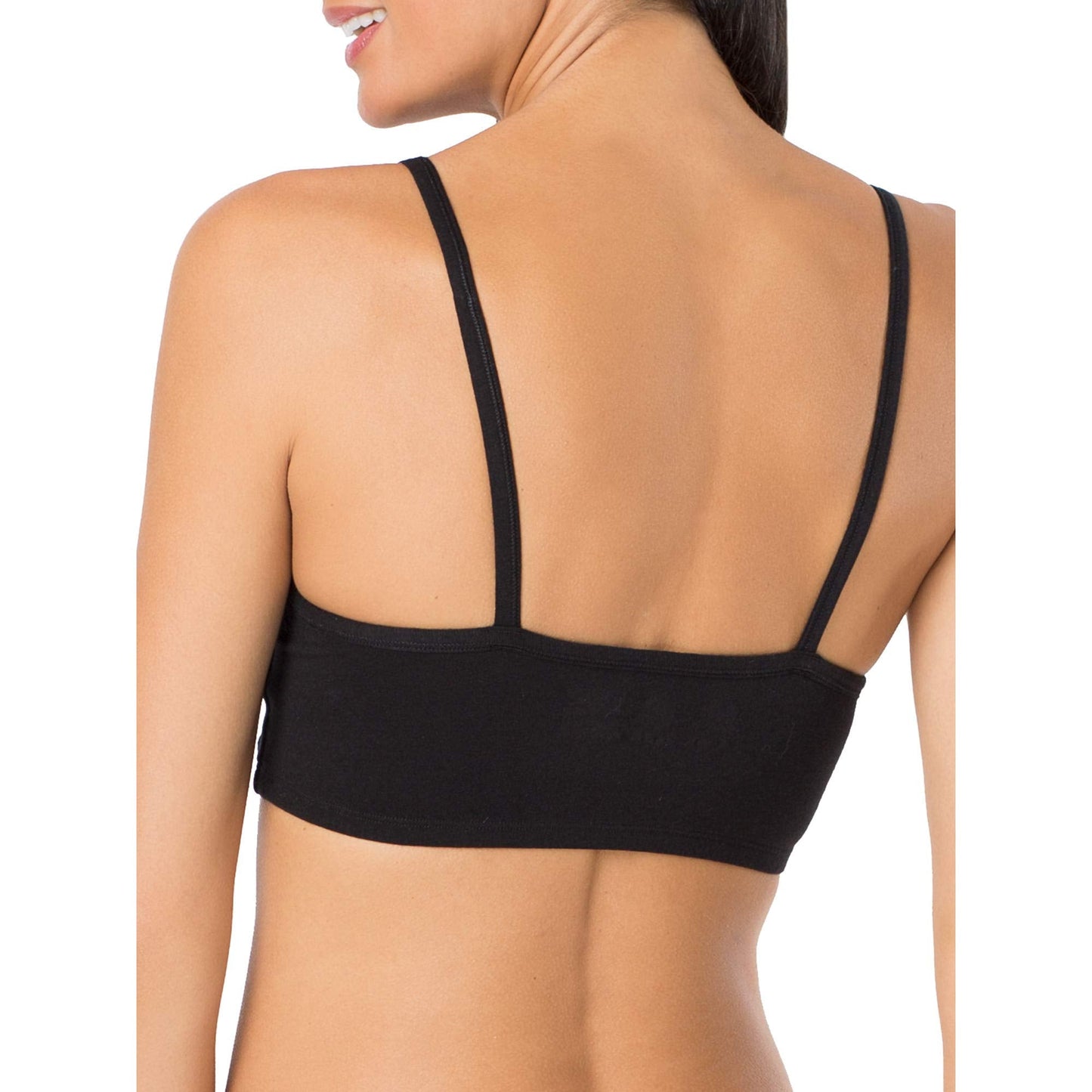 Fruit of The Loom Womens Spaghetti Strap Cotton Pull Over 3 Pack Sports Bra, Skinny Stripe/Black Hue/Red Hot, 38