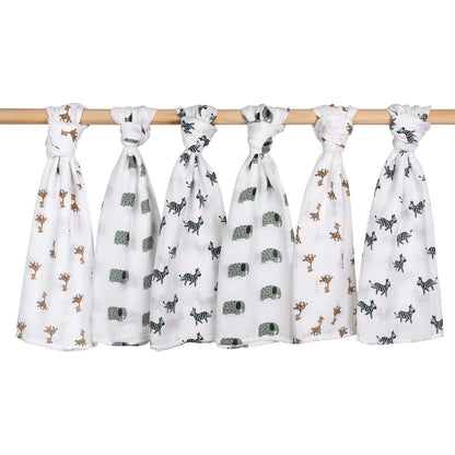 GLLQUEN BABY Muslin Squares Cloth for Baby, 6pack 70cm x 70cm Cotton Burp Cloths for Newborn, Absorbent & Breathable and Ideal to Clean, Wipe & Cover Newborns
