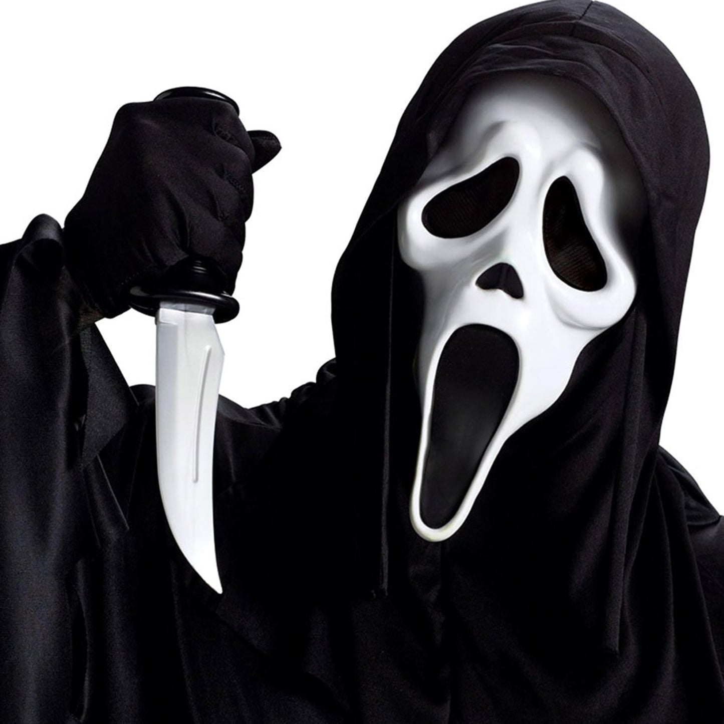 Scream 4 Ghost Face Mask With Shroud - Adult Accessory, Black Halloween Halloween
