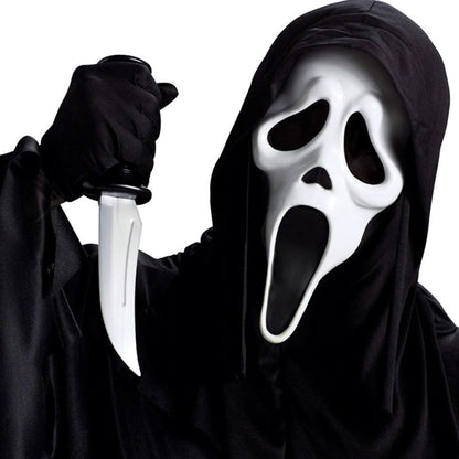 Scream 4 Ghost Face Mask With Shroud - Adult Accessory, Black Halloween Halloween