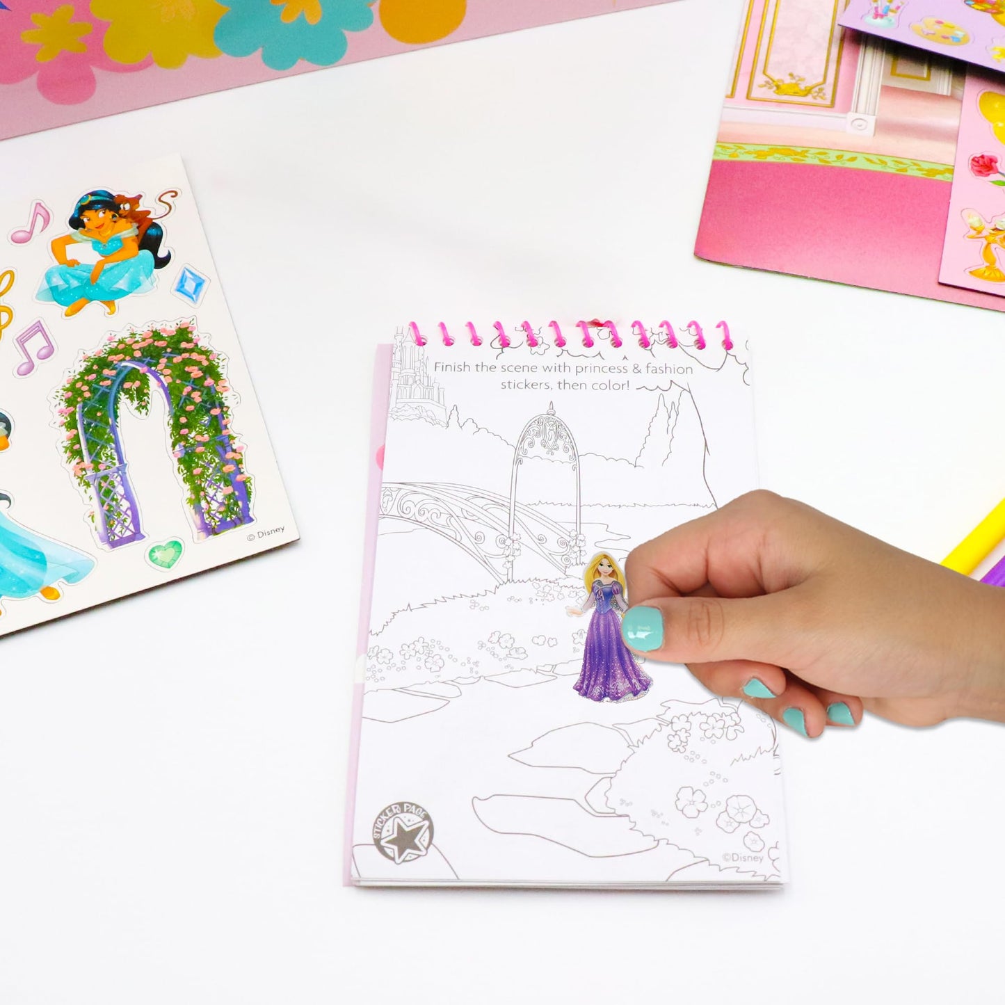 Disney Princess Activity Tote – Ultimate Princess Adventure Bag with Coloring Books, Stickers, Crayons & Games – Travel-Friendly Art Set for Girls Ages 3+ – Great Gift for Creative Play