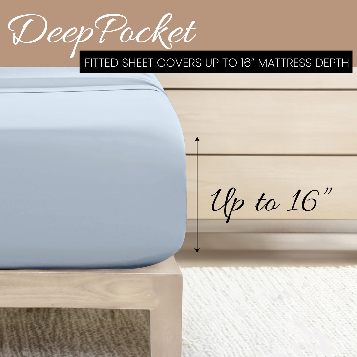 Linen Market Brushed Microfiber Full Sheet Set 4 Piece – Oeko-TEX Certified Ultra Soft & Wrinkle-Free - 16" Deep Pocket Sheets - Easy Care Full Size - Light Blue