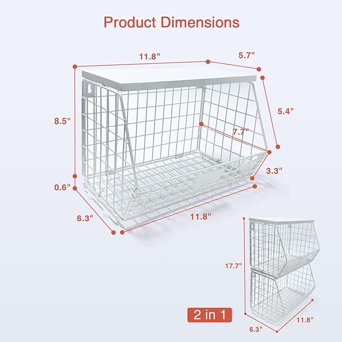 Wall Mount Bathroom Storage Basket, Fruit Produce and Vegetable Baskets