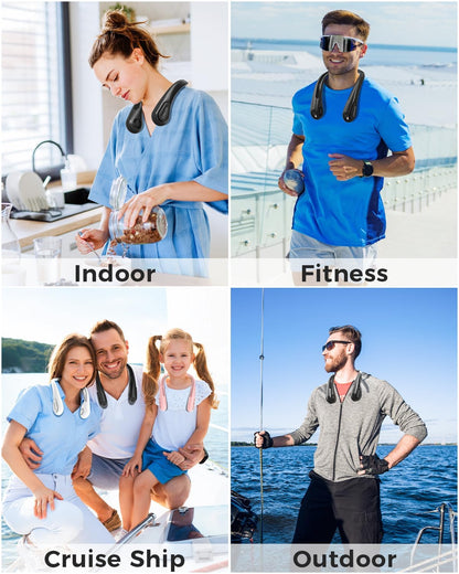 Portable Bladeless Neck Fan, Mothers Day Gifts for Mom Women Hot Flash, Birthday Gift for Men Dad Father Teacher, Wearable Cooling Fan Rechargeable for Camping Travel Beach Golf Cruise Essentials 2026