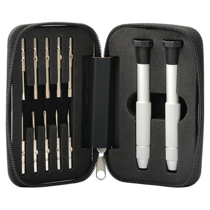 CJRSLRB Screwdrivers Kit Repair Tool for Eyeglass/Glasses/Watch/Cellphone/Clock 12-Pieces Eyeglass Repair Tools Kit Precision Mini Screwdriver Set (Travel Pocket)