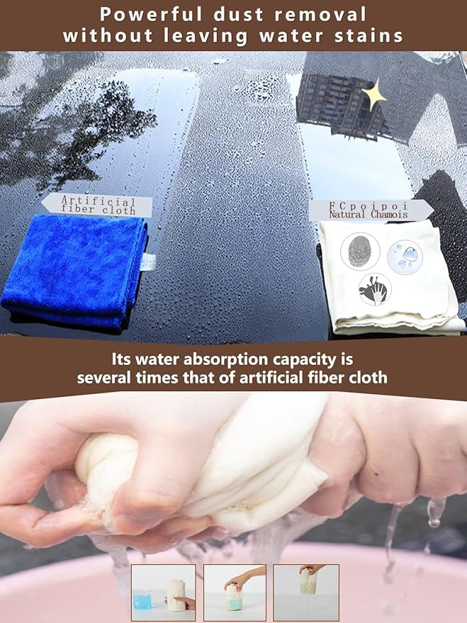 Glasses Cleaning Cloth Chamois Leather Natural Premium Cloth, Eye Glass Clean