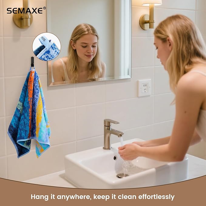 SEMAXE 12 Pack Hand Towels for Bathroom, 100% Cotton Towels