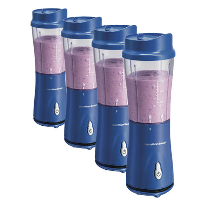 Hamilton Beach Portable Blender for Shakes and Smoothies, 14 Oz BPA Free Travel Cup & Lid, Durable Stainless Steel Blades, Personal Smoothie Blender, Raspberry, 51131G