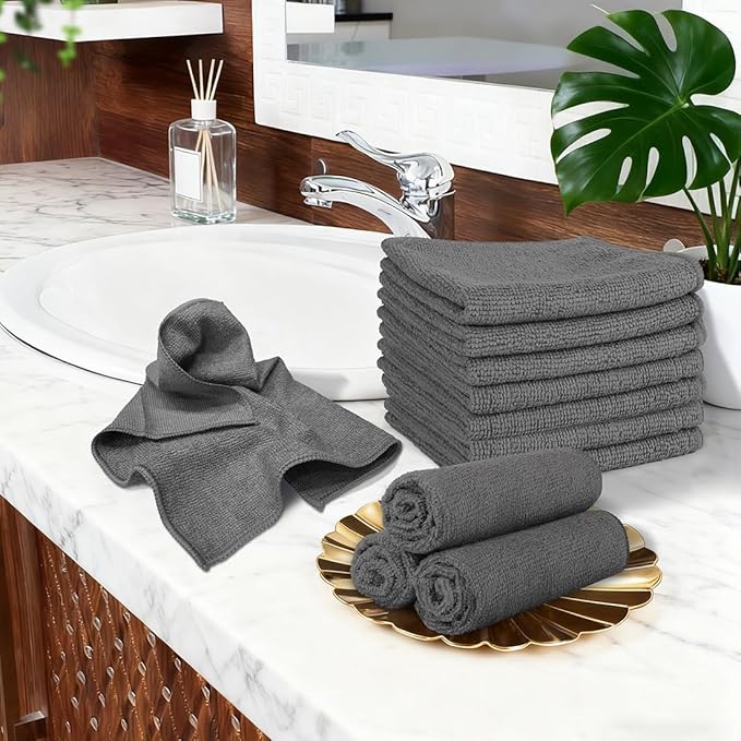 Orighty Washcloths, 20 Pack Microfiber Face Towels, Highly Absorbent and Soft