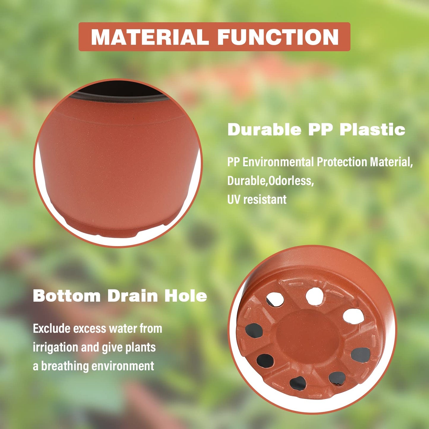 KINGLAKE 100Pcs Plastic Plant Pots 10cm Seed Seedling Pots Flower Nursery Pots for Vegetables,Flowers,Herbs,Cuttings, Succulent