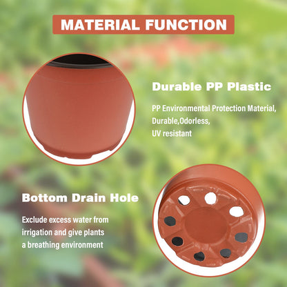 KINGLAKE 100Pcs Plastic Plant Pots 10cm Seed Seedling Pots Flower Nursery Pots for Vegetables,Flowers,Herbs,Cuttings, Succulent