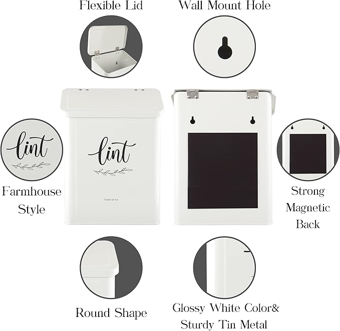 PERFNIQUE Magnetic Lint Bin for Laundry Room