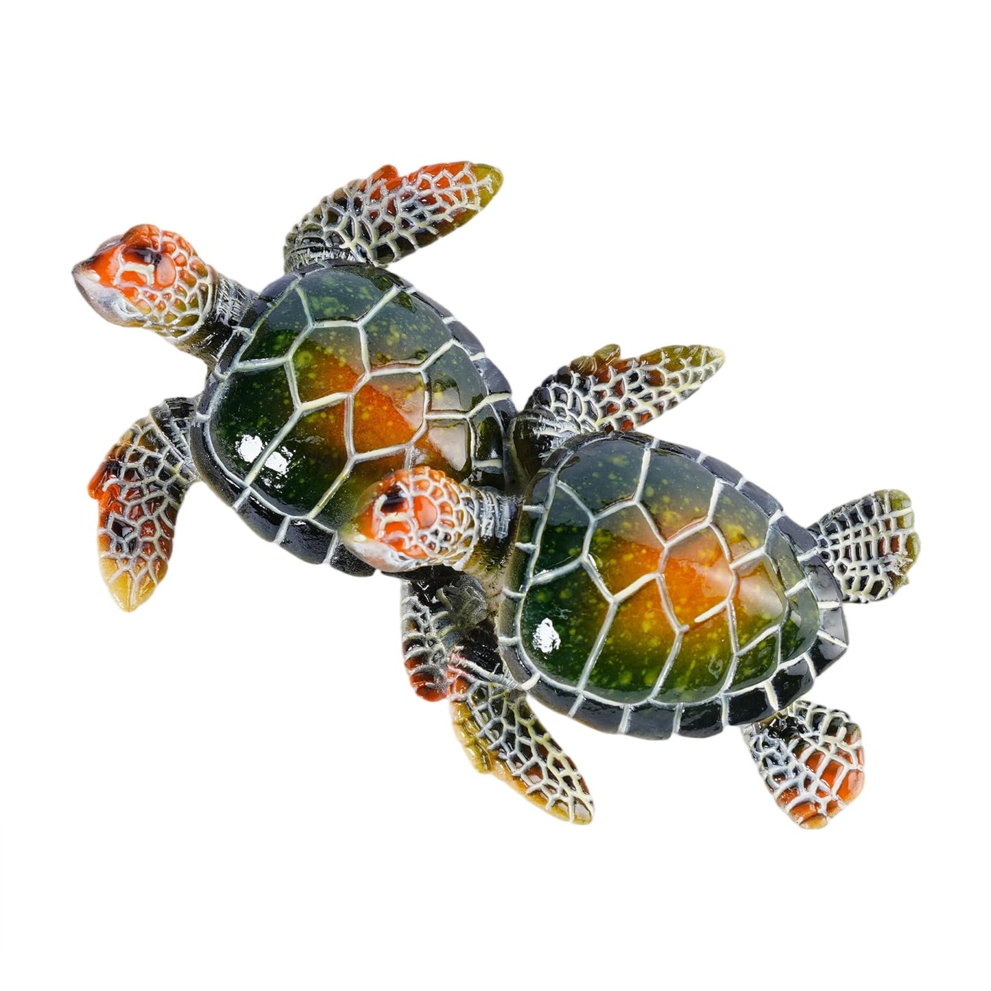 Brizoria Sea Turtle Collectible Figurines Mini Turtles Statue Ocean Decor Resin Beach Themed Room Decor Coastal Decorations for Home, Green