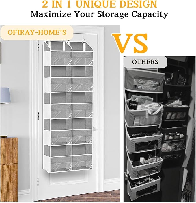Over The Door Organizer, 5-Tier Extra Large Behind Door Storage