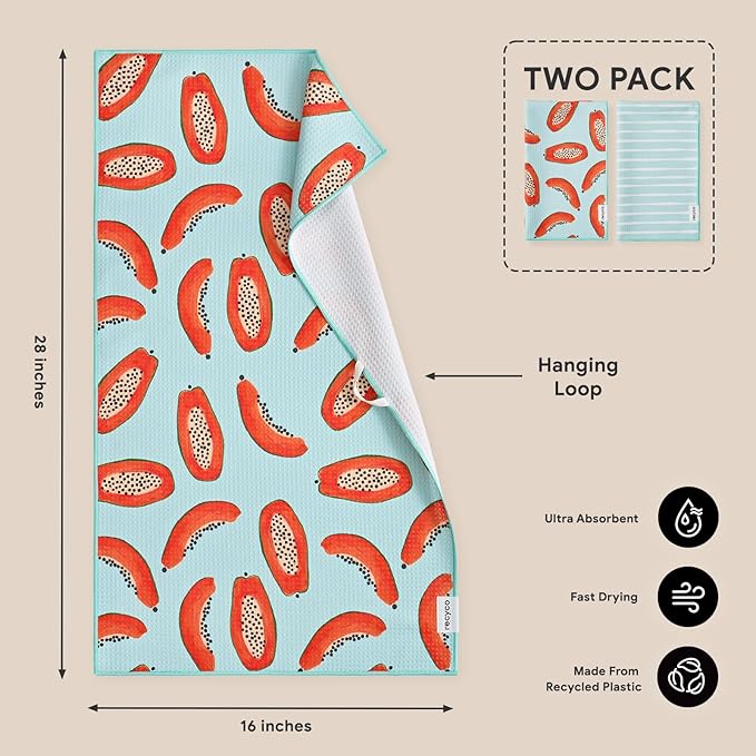 RECYCO Waffle Kitchen Towel Set of 2
