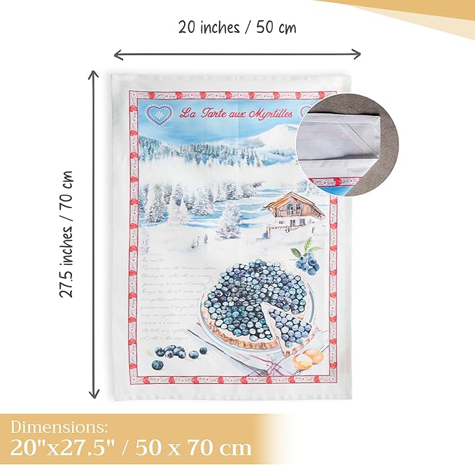 Maison d' Hermine Kitchen Towels Set of 3 100% Cotton 27.50" x 20" Reusable