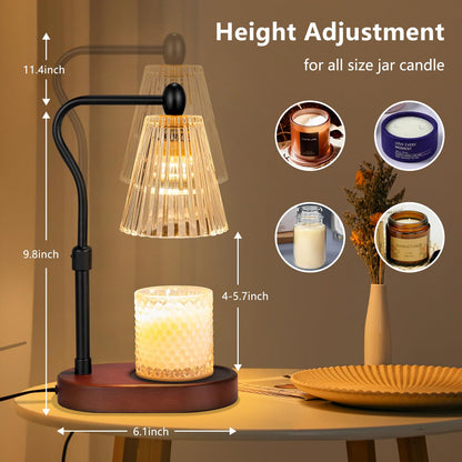 Engpure Candle Warmer Lamp with Dimmer, Candle Warmer with Timer Adjustable Height for Scented Wax Jar Candles, Gifts for Women Mom New Home Decor, for Women Mothers Day