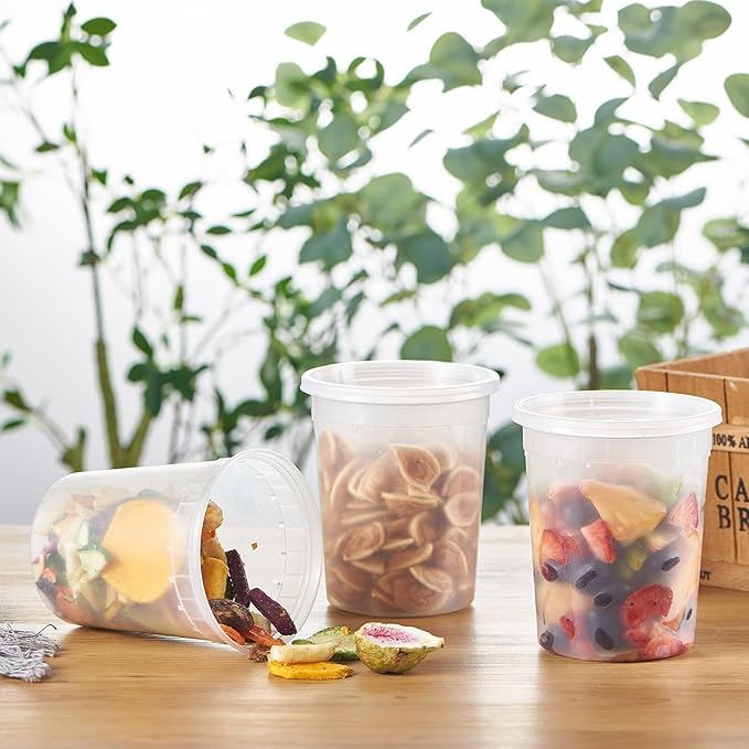 FULING 32oz Plastic Deli Containers, 240 Sets
