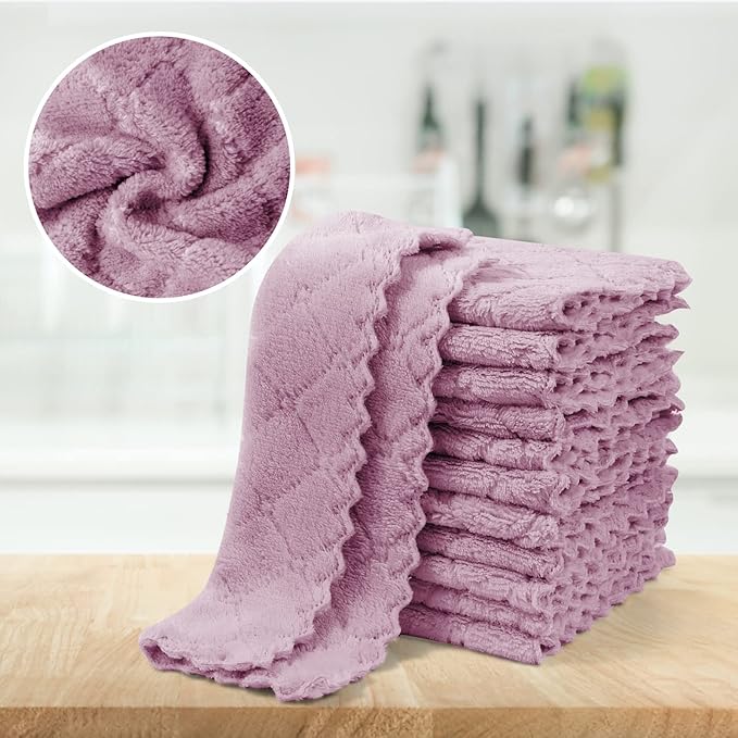 UMANI 12 Pack Kitchen Dish Cloths, Ultra Soft Absorbent Quick Drying Dish Towels