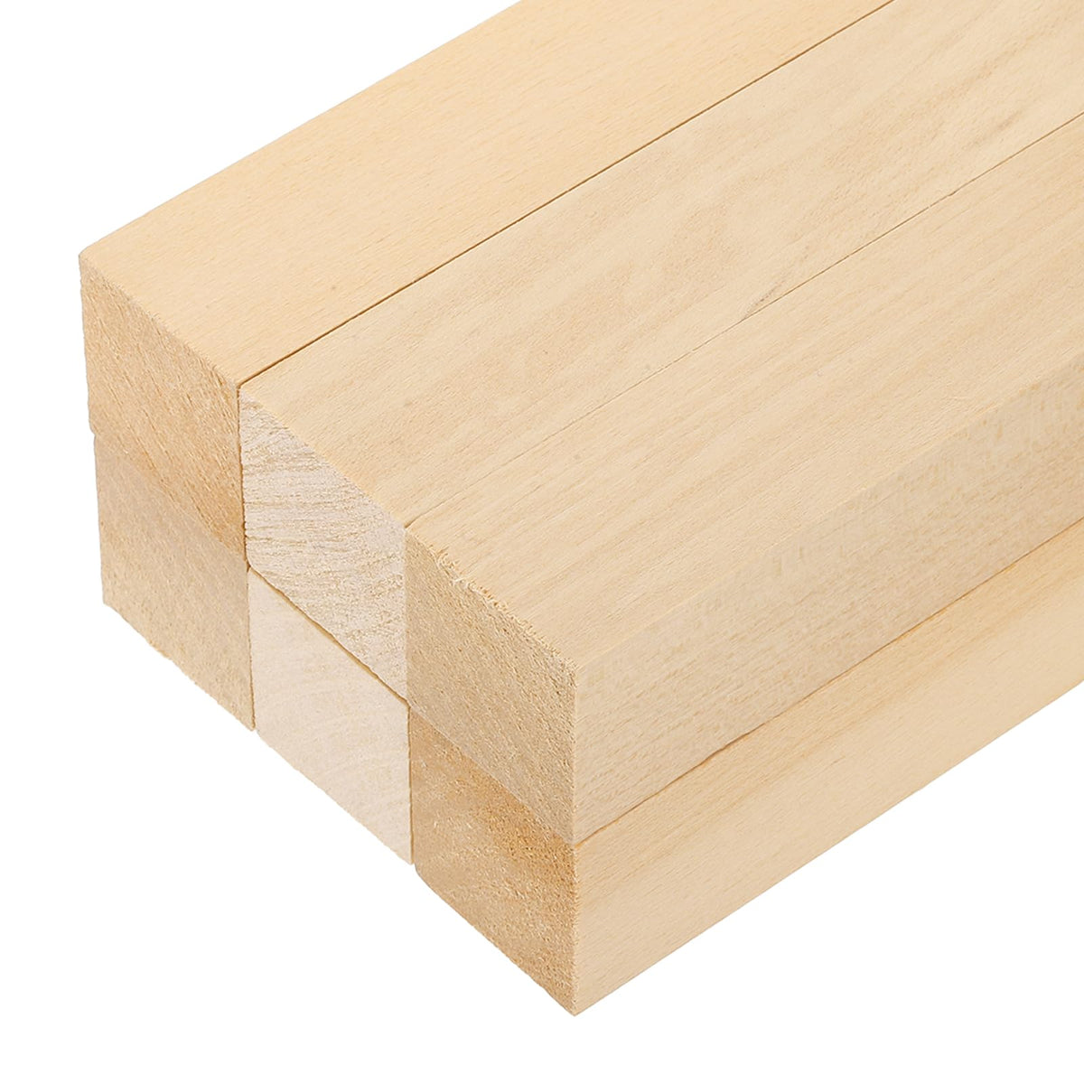 MECCANIXITY 6Pcs Basswood Sticks, 1.2" x 1.2" x 4" Square Wooden Dowel Rods Strips Craft Natural Wood Trim Slats Lumber for DIY Painting Decoration Model Projects Whittling Hand Carved