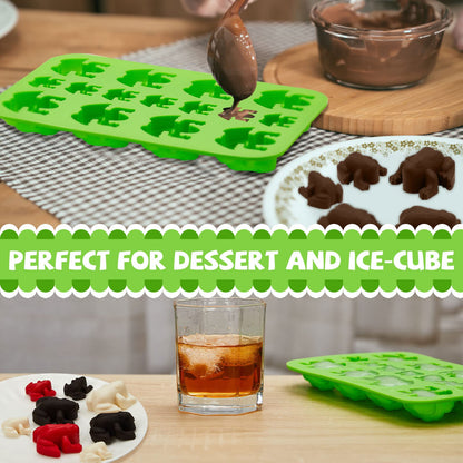 Tessco for you 2 Pieces Silicone Frog Chocolate Mold Halloween Candy Frog Shaped Passover Jelly Ice Tray Fun Gummy Animal Mold for Birthday Wizard Party Cake Decoration Kitchen Gift (Green)