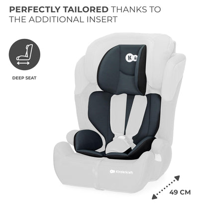 Kinderkraft Car Seat Comfort UP, I-Size Booster Child Seat, with 5 Point Harness, Adjustable Headrest, for Toddlers, Infant, Group 1/2/3, 76-150 cm or less than 18 kg, Black