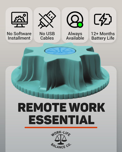Work-Life Balance Compact Mechanical Mouse Jiggler - Undetectable Device to Keep Mouse Moving and Computer Awake, Cordless Wireless Mover for Remote Work Essentials & WFH, Automatic Wiggler - Aqua