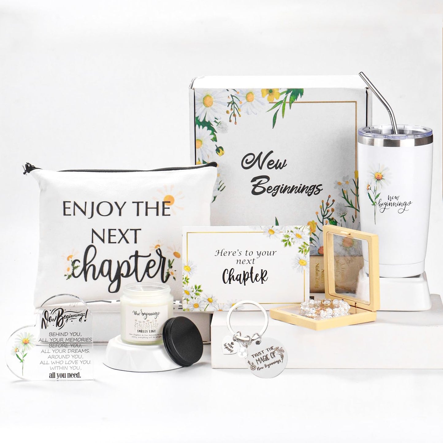 New Beginnings Gifts for Women, Farewell Gifts for Coworkers, Leaving Going Away, New Job Gift Box for Employee Friends, Farewell, Goodbye, Good Luck, Graduation, Divorce, New Home, Break Up