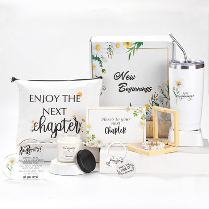 New Beginnings Gifts for Women, Farewell Gifts for Coworkers, Leaving Going Away, New Job Gift Box for Employee Friends, Farewell, Goodbye, Good Luck, Graduation, Divorce, New Home, Break Up