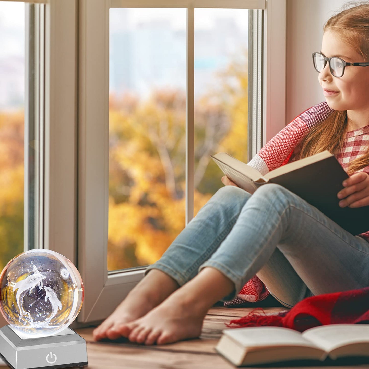 ERWEI LED Light Base Spherical Recess Show Crystal Ball Stand for 3D Laser Crystal Glass Art with Sensitive Touch Switch Display Base Show Decor